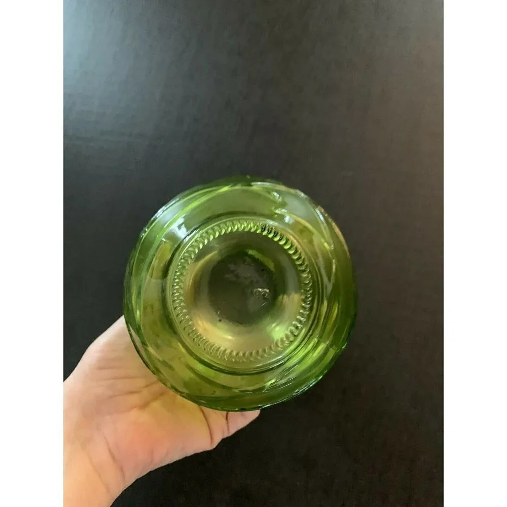 Vintage Green Glass Vase 6